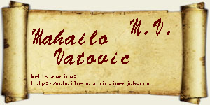 Mahailo Vatović vizit kartica